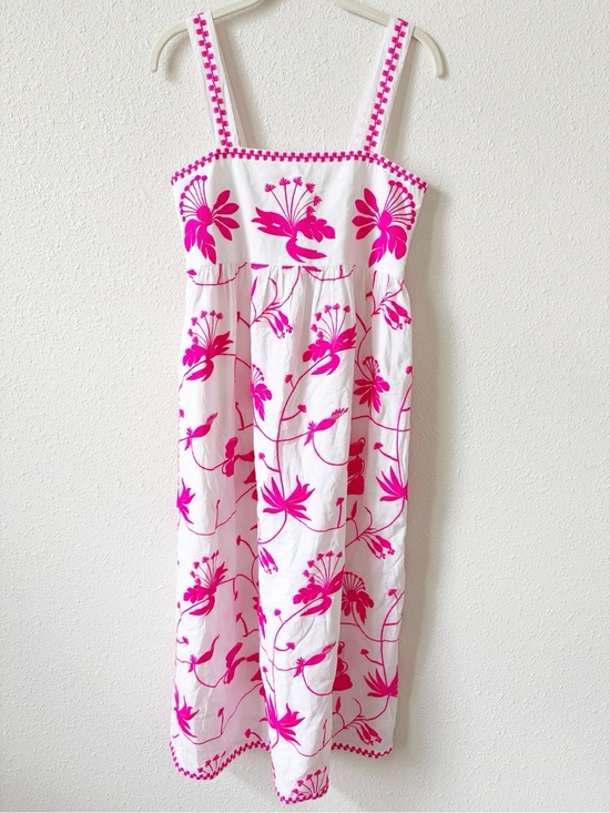 Nimo With Love Dresses & Skirts - Nimo With Love Embroidered Midi Dress Size Small Neon Vacation Resort Tropical